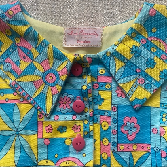 Vintage Handmade Girls 5T Retro Dress - Picture 3 of 7